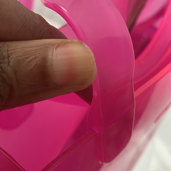 Telfar x Melissa Women NWT Double Handle Large Pink Jelly Shopping Bag Purse - Picture 9 of 9